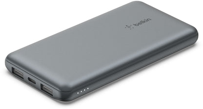 Batterie Externe Belkin BoostCharge, 10000mAh, 15W, 1 x USB-C - 2 x USB-A, Gris BPB011btGY