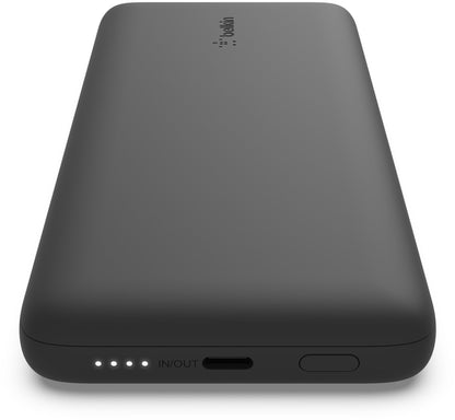 Batterie Externe Belkin BoostCharge Plus, 10000mAh, 23W, QC + PD, 1 x Lightning - 2 x USB-C, Noire BPB006btBLK