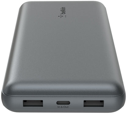 Batterie Externe Belkin BoostCharge Pro, 20000mAh, 15W, 1 x USB-C - 2 x USB-A, Gris BPB012btGY