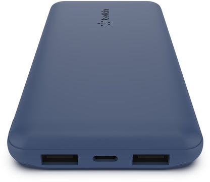 Batterie Externe Belkin BoostCharge, 10000mAh, 15W, 1 x USB-C - 2 x USB-A, Bleu marine BPB011btBL