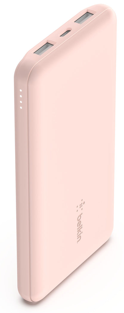 Batterie Externe Belkin BoostCharge, 10000mAh, 15W, 1 x USB-C - 2 x USB-A, Rose BPB011btRG
