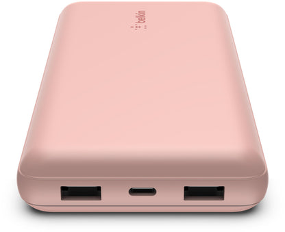 Batterie Externe Belkin BoostCharge, 20000mAh, 15W, 1 x USB-C - 2 x USB-A, Rose Doré BPB012btRG