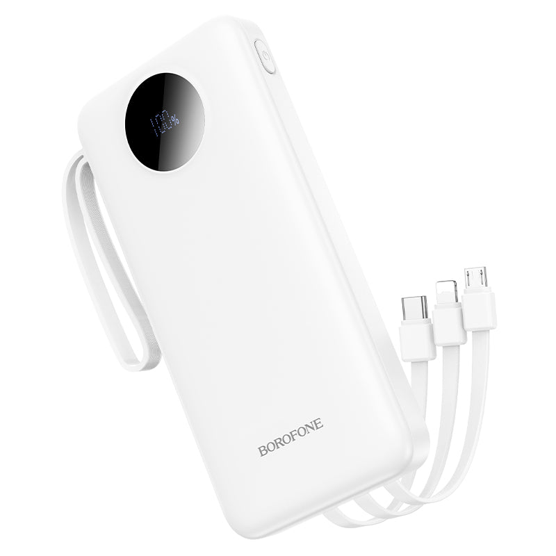 Batterie externe Borofone BJ53 Power, 10000mAh, 10W, 1 x Lightning - 1 x microUSB - 1 x USB-A - 1 x USB-C, Blanc