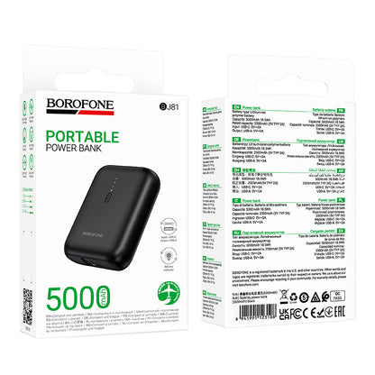 Batterie Externe Borofone BJ81 Stability, 5000mAh, 10W, 1 x USB-A, Noire