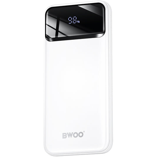 Batterie Externe BWOO BO-P34, 10000mAh, 22,5W, QC + PD, 1 x USB-C - 2 x USB-A, Blanche