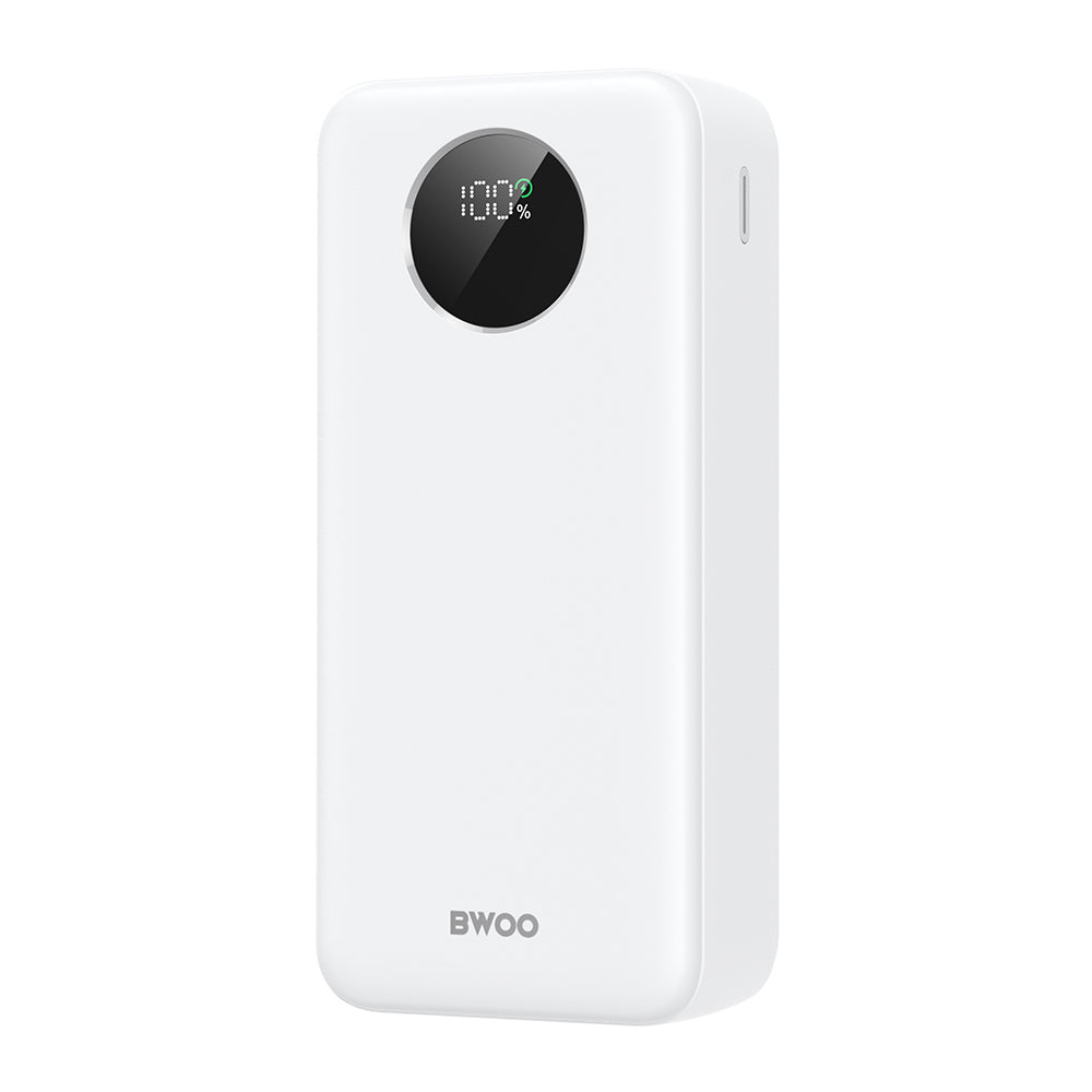 Batterie Externe BWOO BO-P64, 30000mAh, 22.5W, QC + PD, 1 x USB-C - 2 x USB-A, Blanche