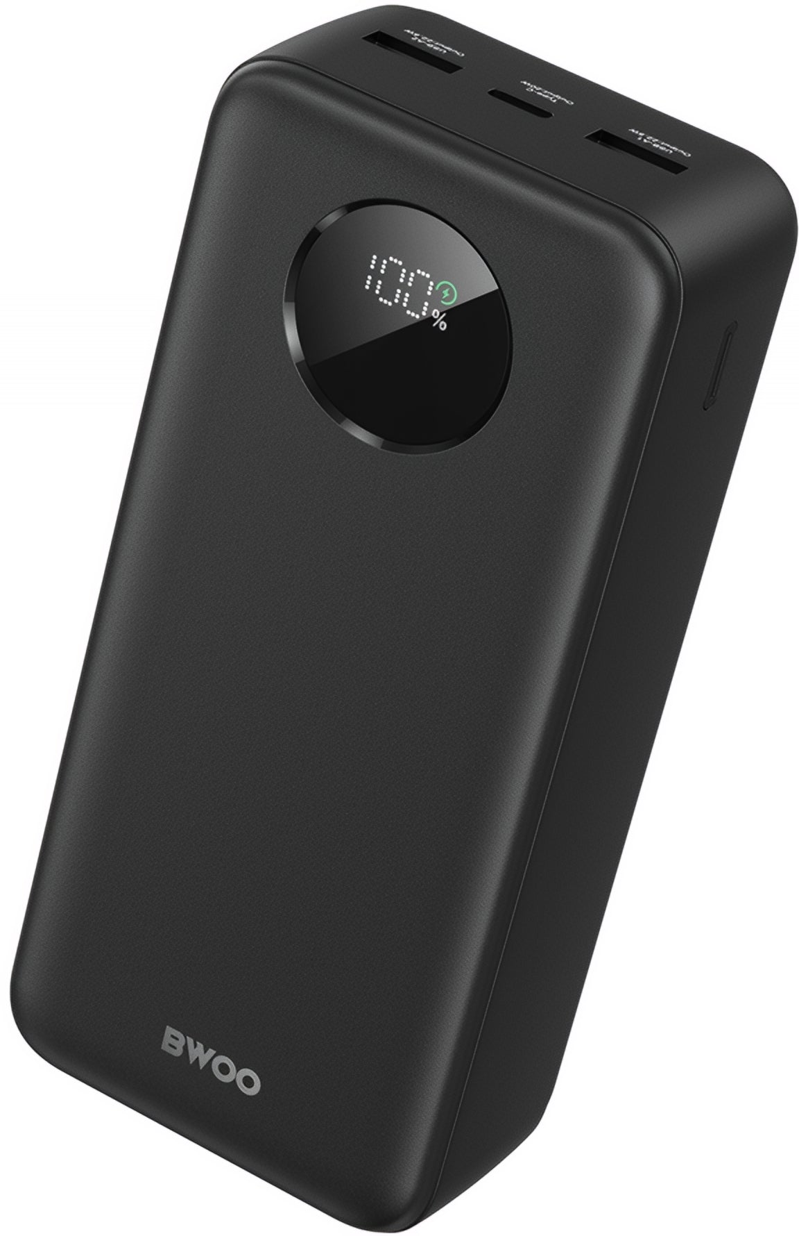 Batterie Externe BWOO BO-P64, 30000mAh, 22.5W, QC + PD, 1 x USB-C - 2 x USB-A, Noire