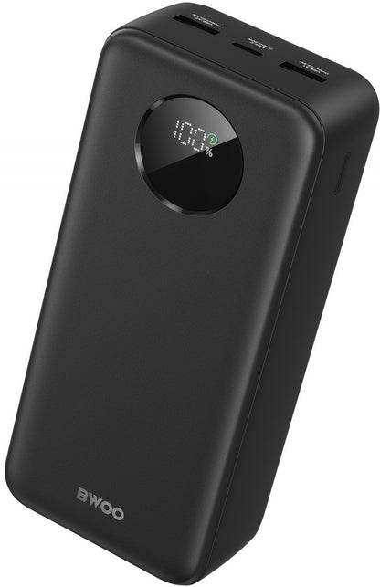 Batterie Externe BWOO BO-P64, 30000mAh, 22.5W, QC + PD, 1 x USB-C - 2 x USB-A, Noire