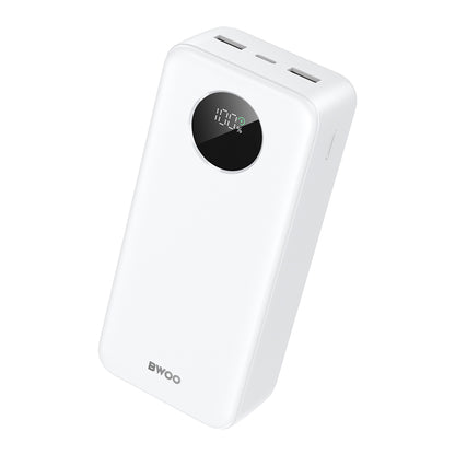 Batterie Externe BWOO BO-P64, 30000mAh, 22.5W, QC + PD, 1 x USB-C - 2 x USB-A, Blanche