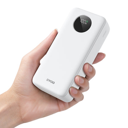 Batterie Externe BWOO BO-P64, 30000mAh, 22.5W, QC + PD, 1 x USB-C - 2 x USB-A, Blanche