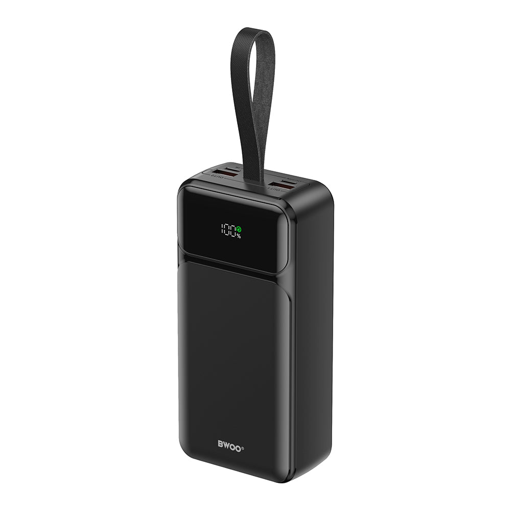 Batterie Externe BWOO BO-P66, 30000mAh, 65W, QC + PD, 1 x USB-C - 2 x USB-A, Noire