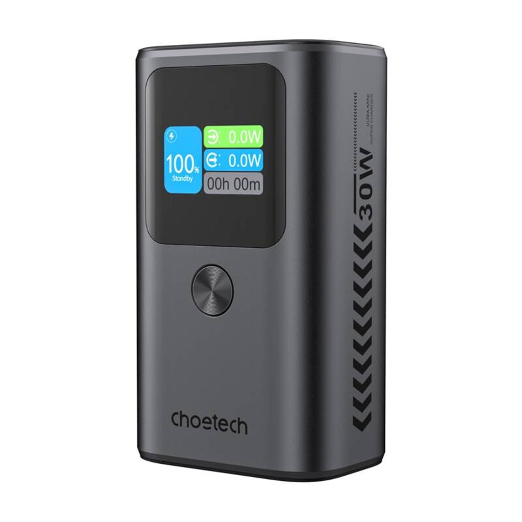 Batterie Externe Choetech B701, 10000mAh, 30W, QC + PD, 1 x USB-A - 2 x USB-C, Noire