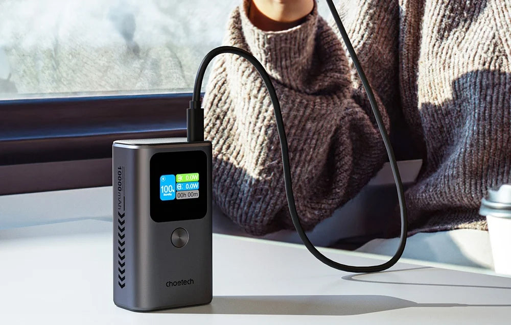 Batterie Externe Choetech B701, 10000mAh, 30W, QC + PD, 1 x USB-A - 2 x USB-C, Noire