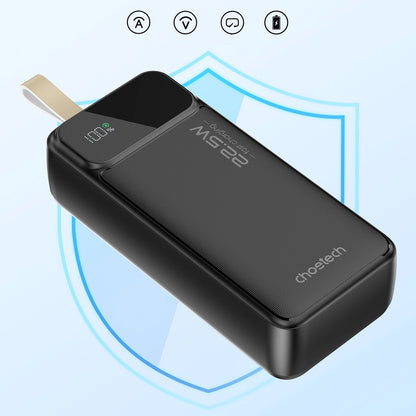 Choetech B730 Batterie externe, 30000mAh, 22.5W, QC + PD, 1 x USB-C - 2 x USB-A, Noir 