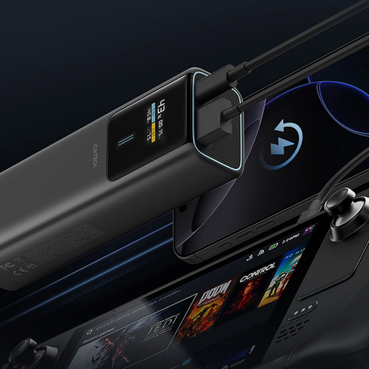 Batterie Externe Cuktech, 10000mAh, 150W, QC + PD, 1 x USB-A - 1 x USB-C, Noire CKPB100PGLBL