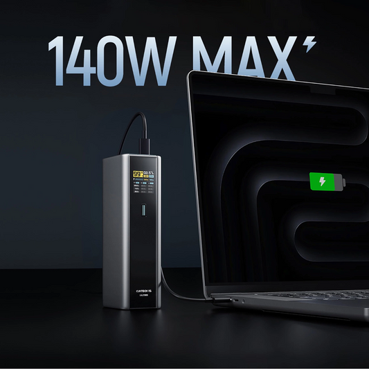 Batterie Externe Cuktech, 20000mAh, 210W, QC + PD, 1 x USB-A - 2 x USB-C, Gris CKPB200UGLGR