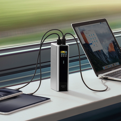 Batterie Externe Cuktech, 20000mAh, 210W, QC + PD, 1 x USB-A - 2 x USB-C, Gris CKPB200UGLGR