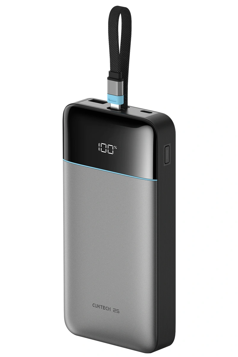 Batterie Externe Cuktech LPB252N, 25000mAh, 120W, QC + PD, 1 x USB-A - 2 x USB-C, Gris