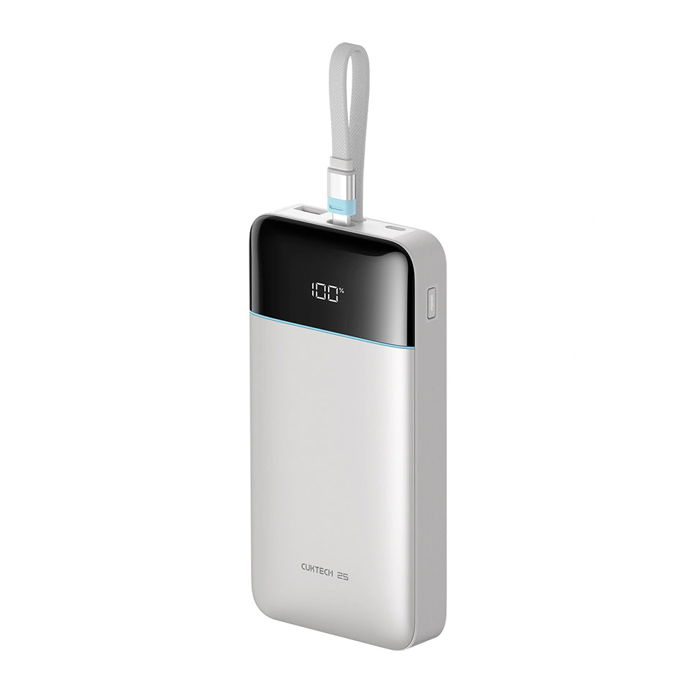 Batterie externe Cuktech LPB252N, 25 000 mAh, 120 W, QC + PD, 1 x USB-A - 2 x USB-C, blanche