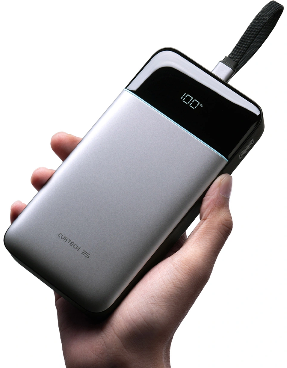 Batterie Externe Cuktech LPB252N, 25000mAh, 120W, QC + PD, 1 x USB-A - 2 x USB-C, Gris