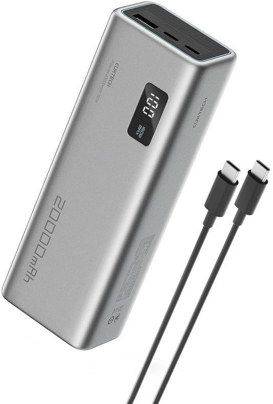Batterie Externe Cuktech P+ No.15, 20000mAh, 150W, QC + PD, 1 x USB-A - 2 x USB-C, Gris CUKPB200GLBK