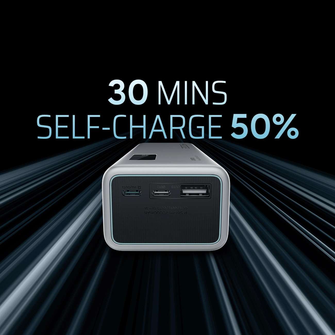 Batterie Externe Cuktech P+ No.15, 20000mAh, 150W, QC + PD, 1 x USB-A - 2 x USB-C, Gris CUKPB200GLBK