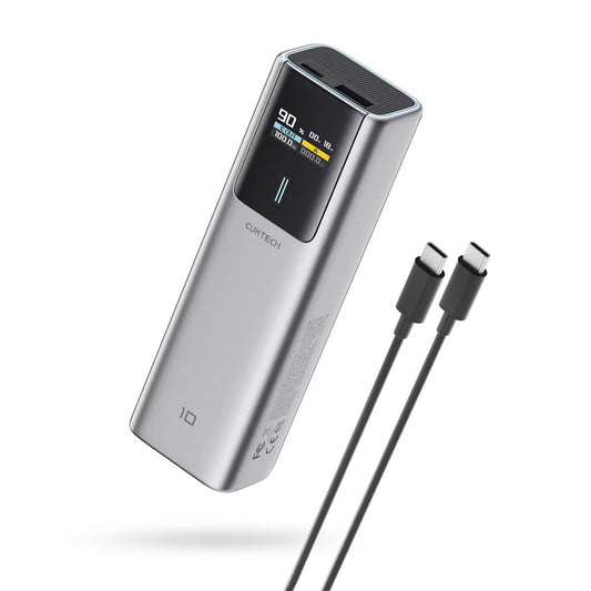 Batterie Externe Cuktech PB150P, 15000mAh, 120W, QC + PD, 1 x USB-A - 2 x USB-C, Gris CKPB150POSGR
