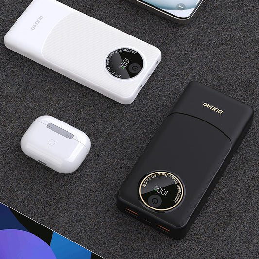 Batterie Externe Dudao K12, 10000mAh, 22.5W, QC + PD, 1 x USB-C - 2 x USB-A, Noire