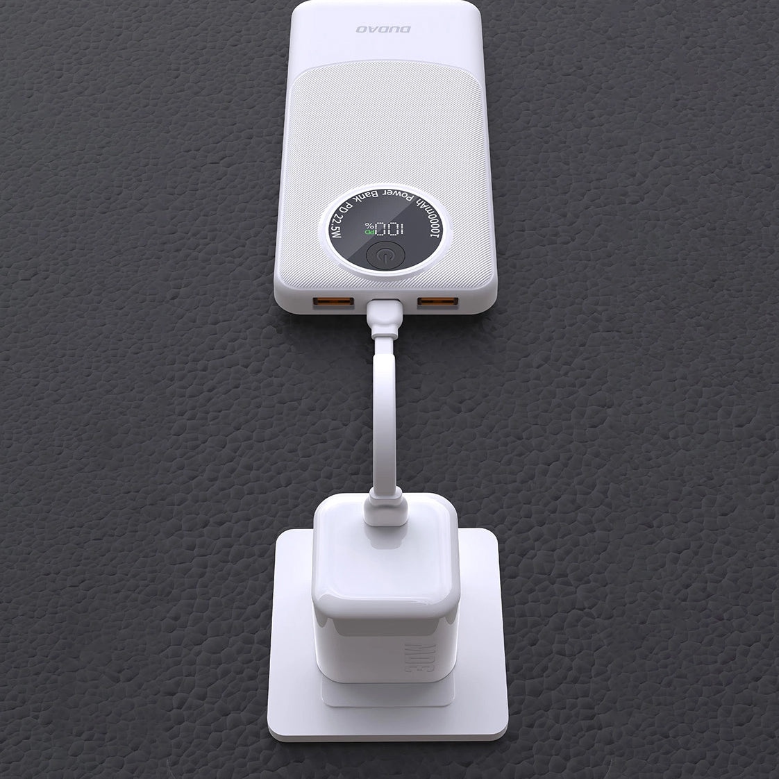 Batterie Externe Dudao K12Pro, 20000mAh, 22.5W, QC + PD, 1 x USB-C - 2 x USB-A, Blanche