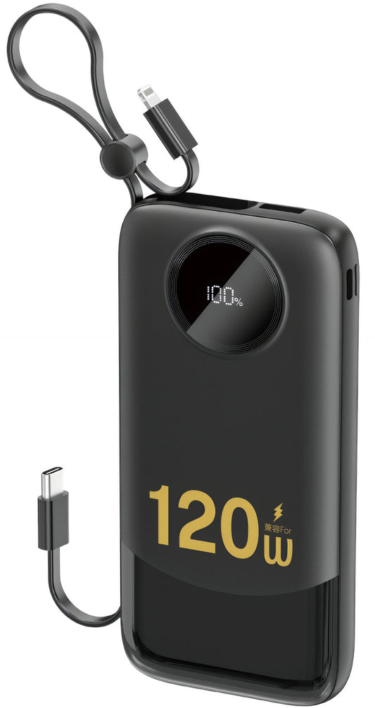 Batterie Externe Dudao K13, 10000mAh, 22.5W, QC + PD, 1 x Lightning - 1 x USB-A - 2 x USB-C, Noire