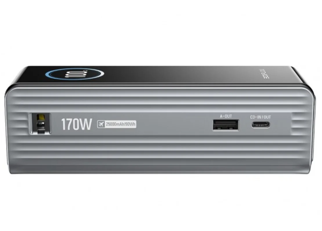 Batterie Externe EcoFlow Rapid, 25000mAh, 170W, QC + PD, 1 x USB-A - 3 x USB-C, Gris