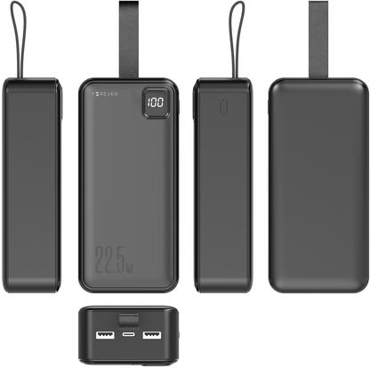 Batterie externe Forever TB-300XL, 30 000 mAh, 22,5 W, QC + PD, 1 x USB-C - 2 x USB-A, noire