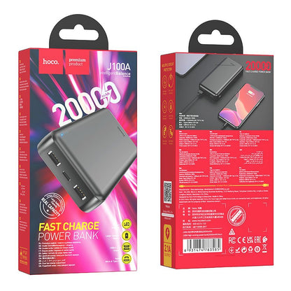 Batterie Externe HOCO J100A, 20000mAh, 10W, 2 x USB-A, Noire