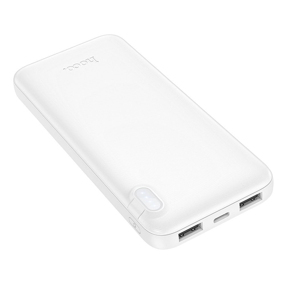 Batterie Externe HOCO J128, 10000mAh, 10W, 2 x USB-A, Blanche