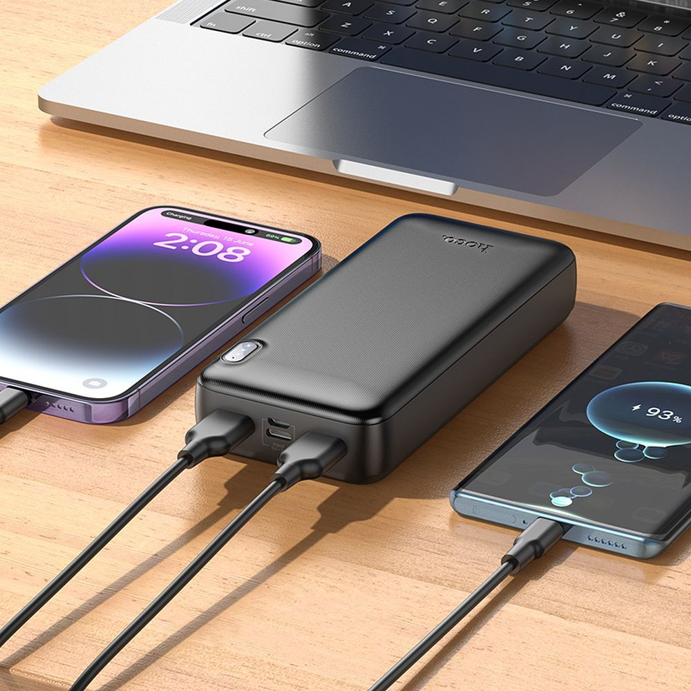 Batterie Externe HOCO J128A, 20000mAh, 10W, 2 x USB-A, Noire, Reconditionnée