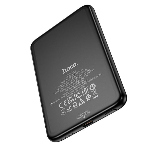 Batterie Externe HOCO Wireless J140A, 5000mAh, 20W, PD + QI, 1 x USB-C, Noire