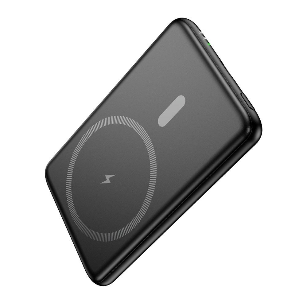 Wireless External Battery HOCO J140A, 5000mAh, 20W, PD + QI, 1 x USB-C, Black