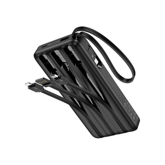Batterie Externe HOCO J146, 10000mAh, 10W, 1 x Lightning - 1 x microUSB - 1 x USB-A - 1 x USB-C, Noire