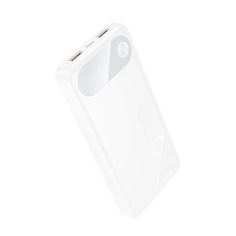 Batterie Externe HOCO J154, 10000mAh, 22,5W, QC + PD, 1 x USB-C - 2 x USB-A, Blanche