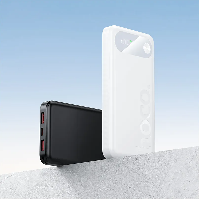 Batterie Externe HOCO J154, 10000mAh, 22,5W, QC + PD, 1 x USB-C - 2 x USB-A, Blanche