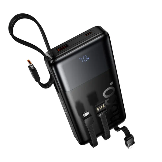 Batterie Externe HOCO J156 Founder, 10000mAh, 22,5W, QC + PD, 1 x Lightning - 1 x microUSB - 1 x USB-A - 2 x USB-C, Noire
