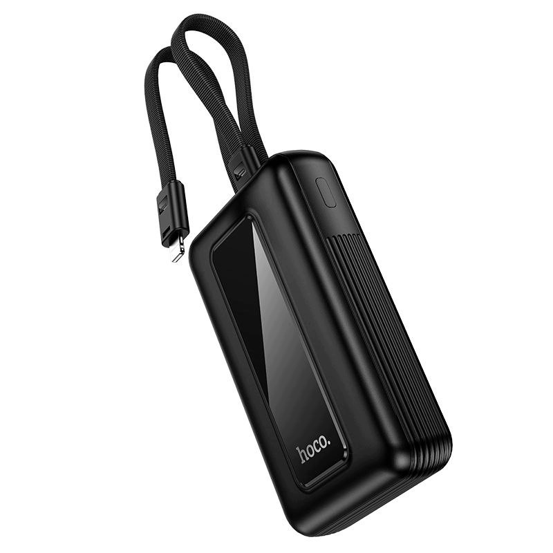 Batterie Externe HOCO J162, 10000mAh, 22,5W, QC + PD, 1 x Lightning - 1 x USB-A - 2 x USB-C, Noire