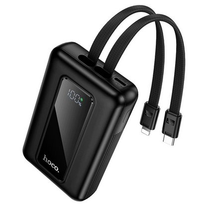 Batterie Externe HOCO J162, 10000mAh, 22,5W, QC + PD, 1 x Lightning - 1 x USB-A - 2 x USB-C, Noire
