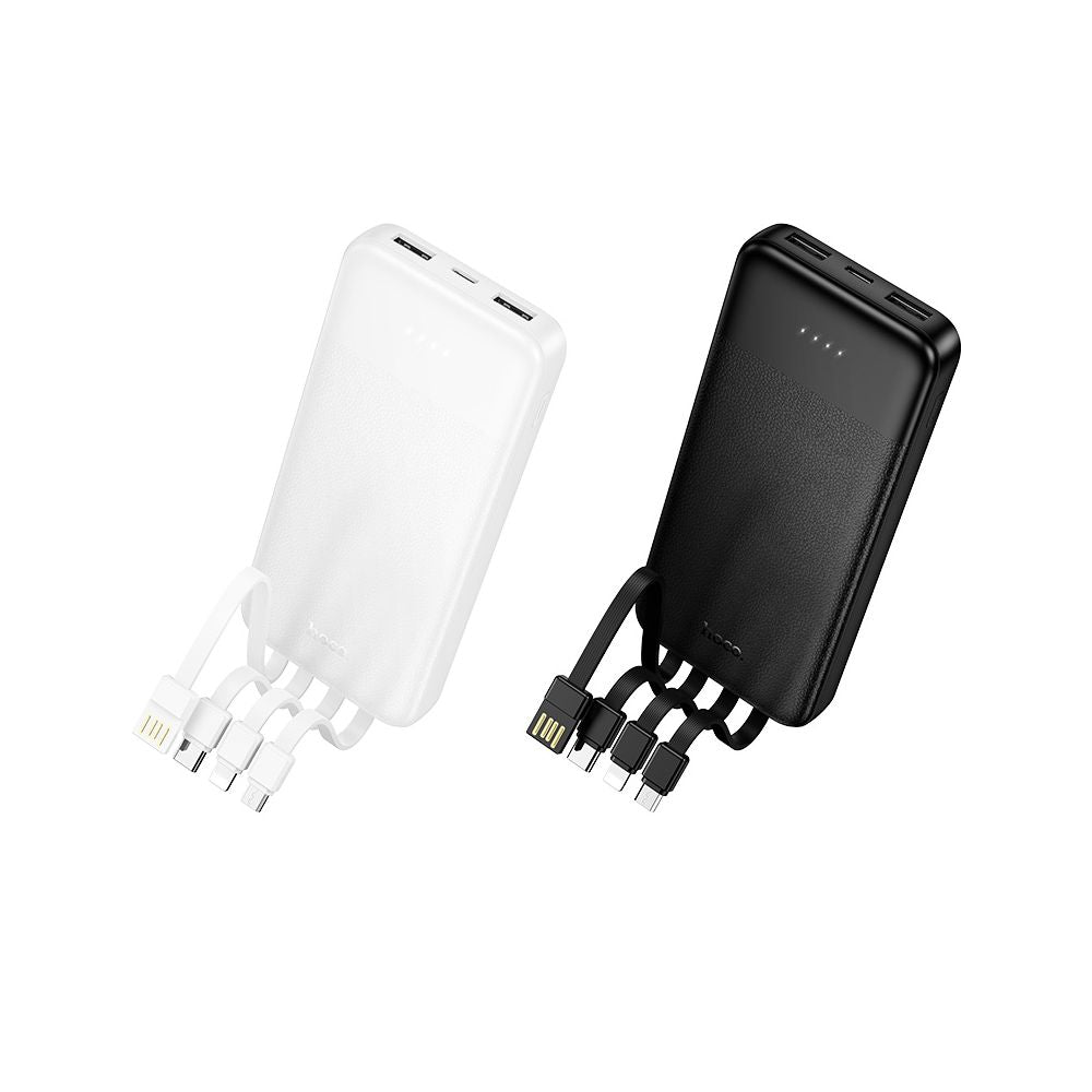 Batterie Externe HOCO J163, 10000mAh, 10W, 1 x Lightning - 1 x microUSB - 2 x USB-A - 1 x USB-C, Noire