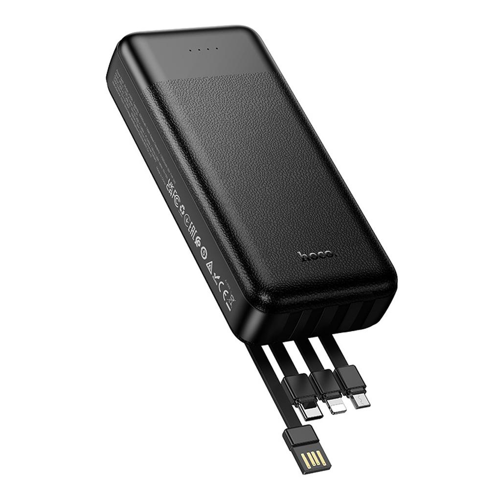 Batterie externe HOCO J163A, 20 000 mAh, 10 W, 1 x Lightning - 1 x microUSB - 1 x USB-C - 2 x USB-A, noire