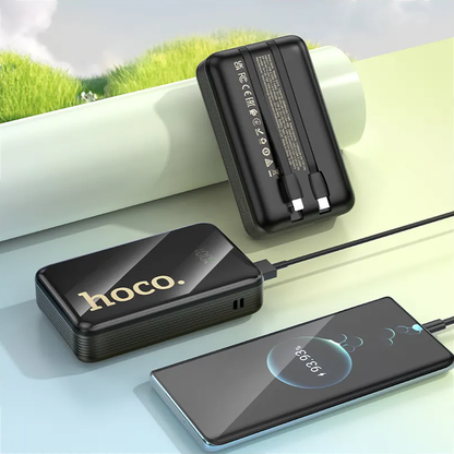 Batterie Externe HOCO Q37A, 20000mAh, 22,5W, QC + PD, 1 x Lightning - 1 x USB-A - 2 x USB-C, Noire