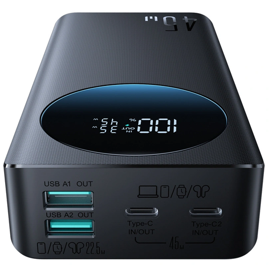 Batterie Externe Joyroom JR-PBF02 Pro, 20000mAh, 45W, QC + PD, 2 x USB-A - 2 x USB-C, Noire