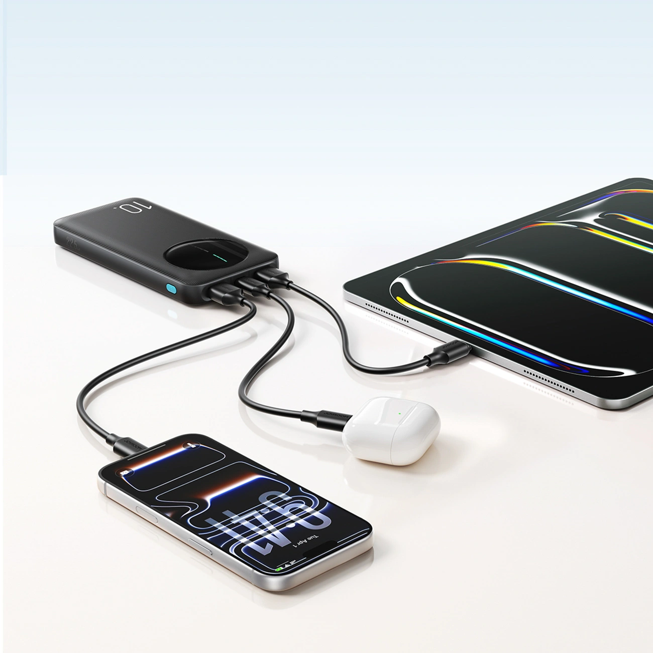 Batterie Externe Joyroom JR-PBF12 Pro, 10000mAh, 22,5W, QC + PD, 1 x USB-C - 2 x USB-A, Noire