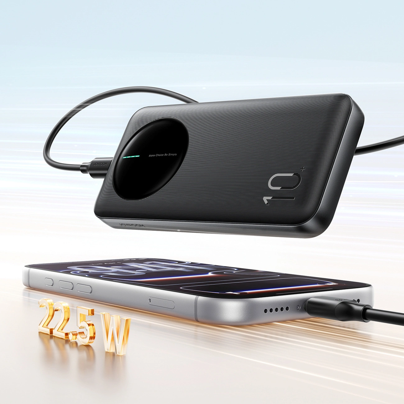 Batterie Externe Joyroom JR-PBF12 Pro, 10000mAh, 22,5W, QC + PD, 1 x USB-C - 2 x USB-A, Noire