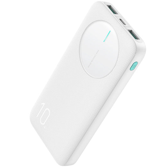 Batterie Externe Joyroom JR-PBF12, 10000mAh, 12W, 1 x USB-C - 2 x USB-A, Blanche